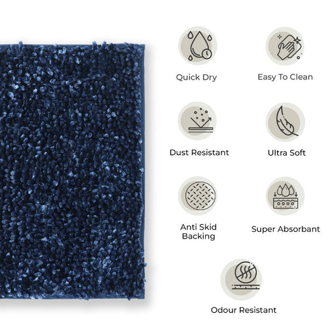 Glaze Denim Bathmat (Pack of 2)
